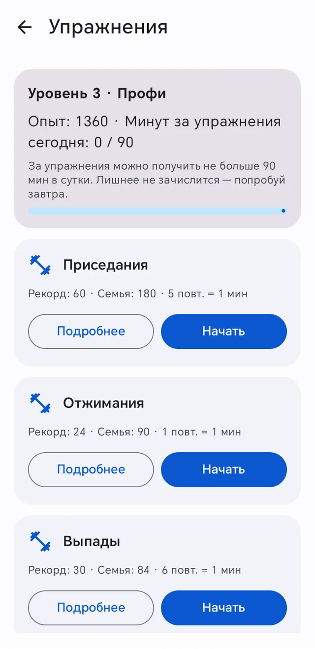 Упражнения: сколько повторов дают минуту и дневной потолок